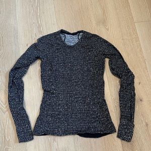 Lululemon Runderful Long Sleeve Knotted Jacquard Black White